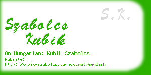 szabolcs kubik business card